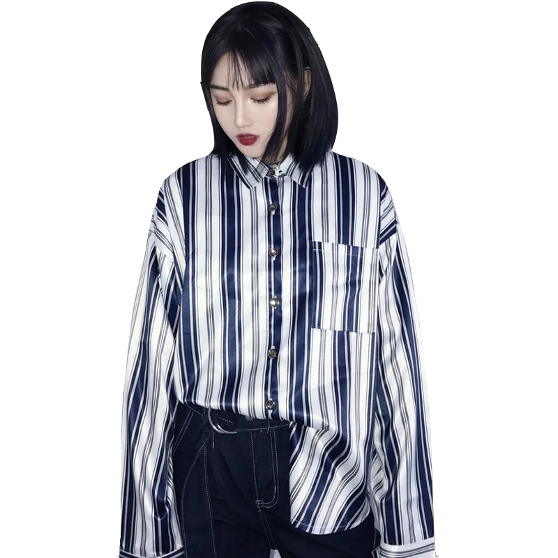 

Missoov Moda Feminina Blusas Fashion Brand Spring Women Blouses Ulzzang Striped Shirts Plus Size Tops Long Vetement Femme BF New