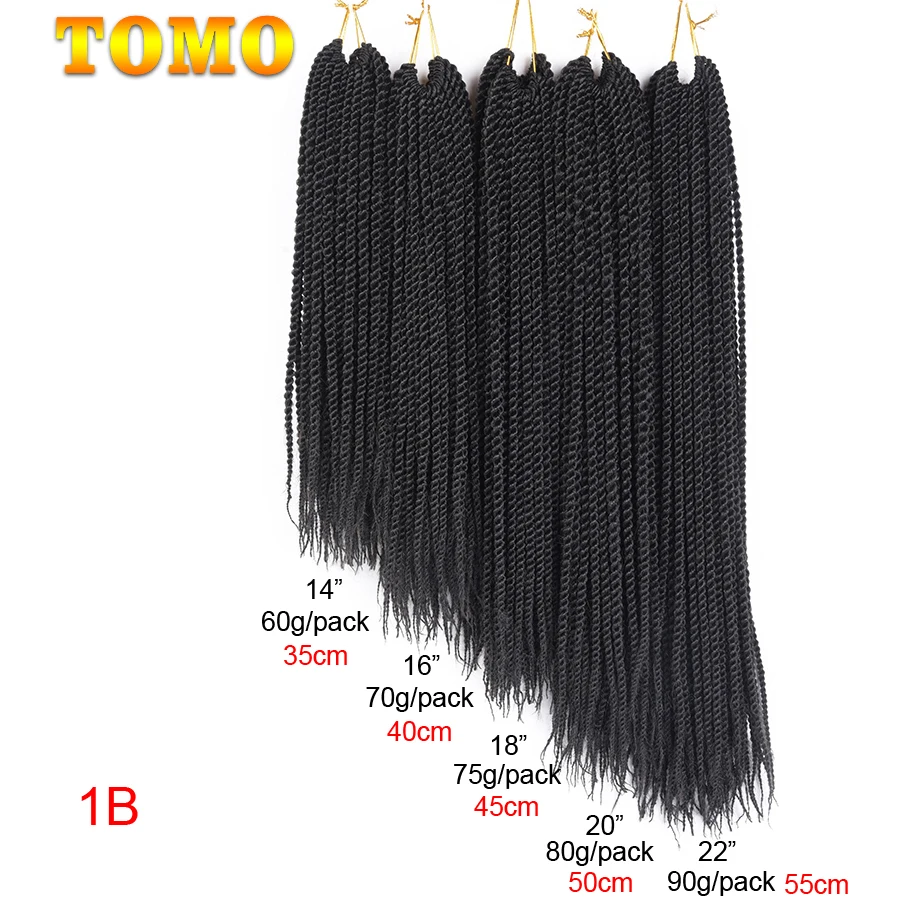 TOMO синтетические косички для плетения 18 &quot22" омбре 30 прядей Сенегальские