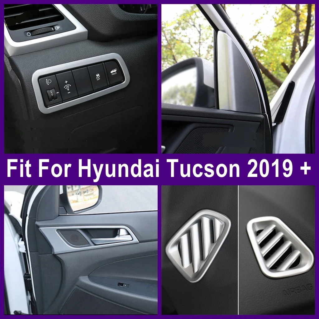 

Dashboard Air AC Door Bowl Light Control Panel Cover Trim For Hyundai Tucson 2019 2020 Matte / Carbon Fiber Interior Accessories