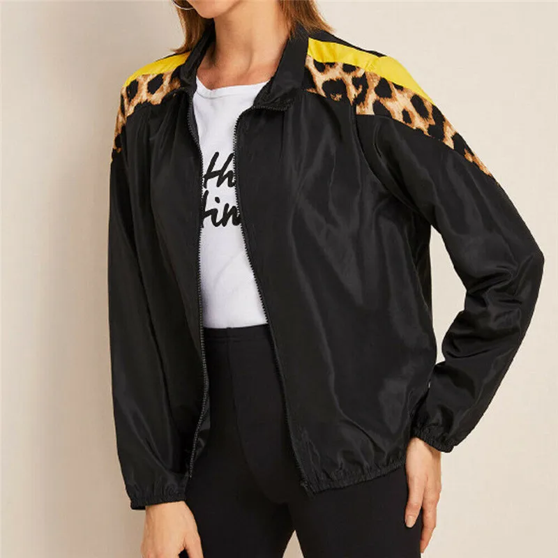 Женские весенне осенние леопардовые стеганые куртки пальто Модная приталенная