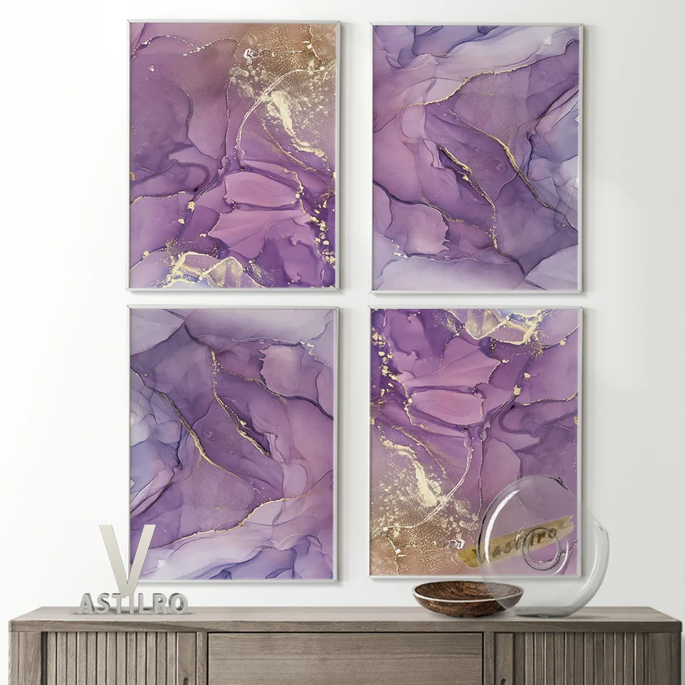 

Purple Color Watercolor Canvas Painting Poster Scandinavian Art Prints Wall Stickers Mid Century Modern Minimalist Home Decor