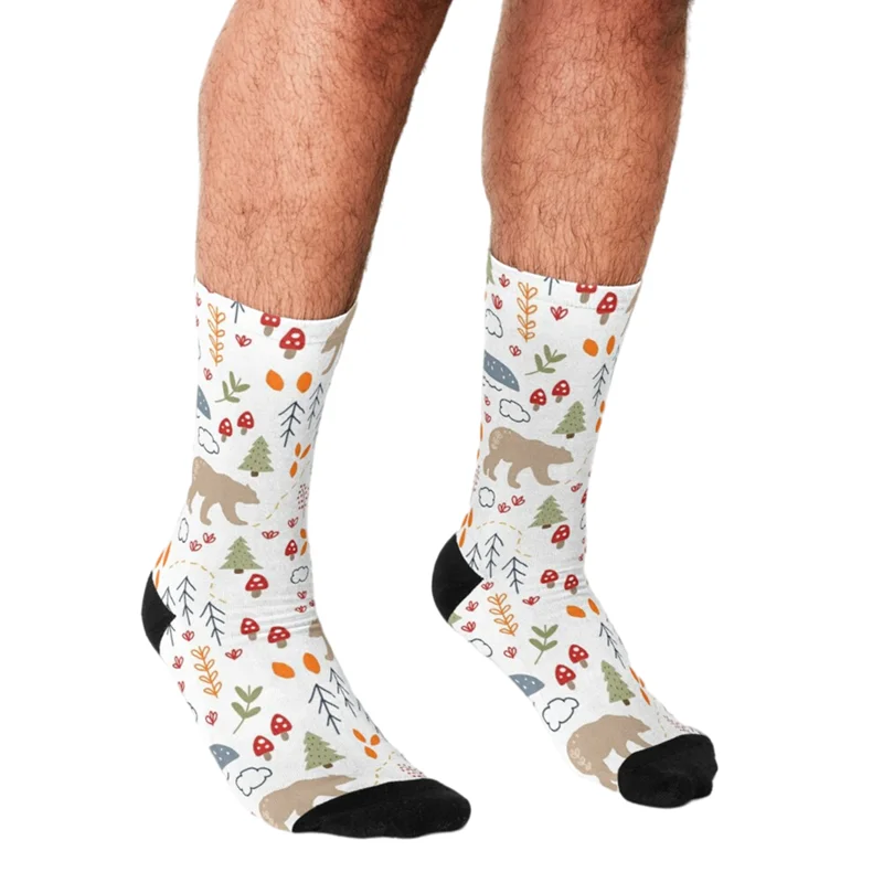 

Забавные Мужские Носки с рисунком из мультфильма «Take a Hike», мужские счастливые носки в стиле хип-хоп, милые уличные стильные сумасшедшие нов...