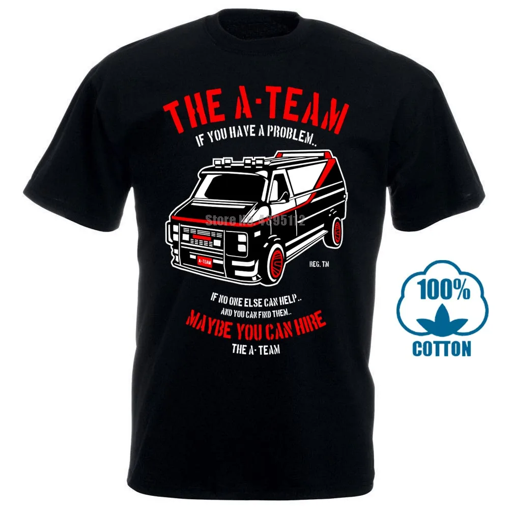 Черный A Team Auto Car футболка забавный фильм - Цвет: Черный