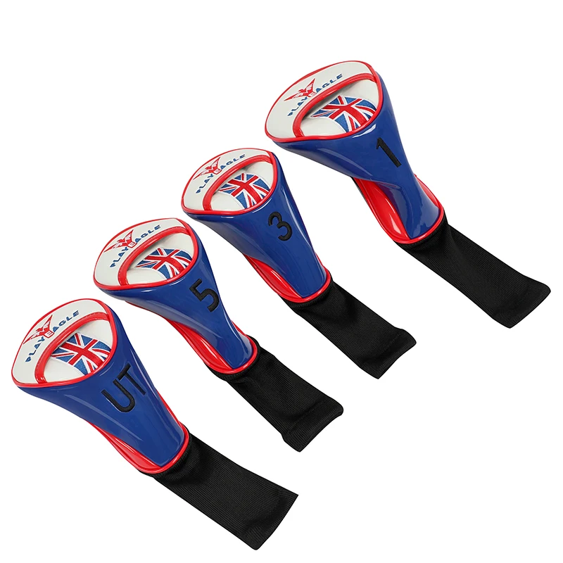 Плетеная 4 шт./компл. гольф деревянный оголовок крышка из искусственной кожи