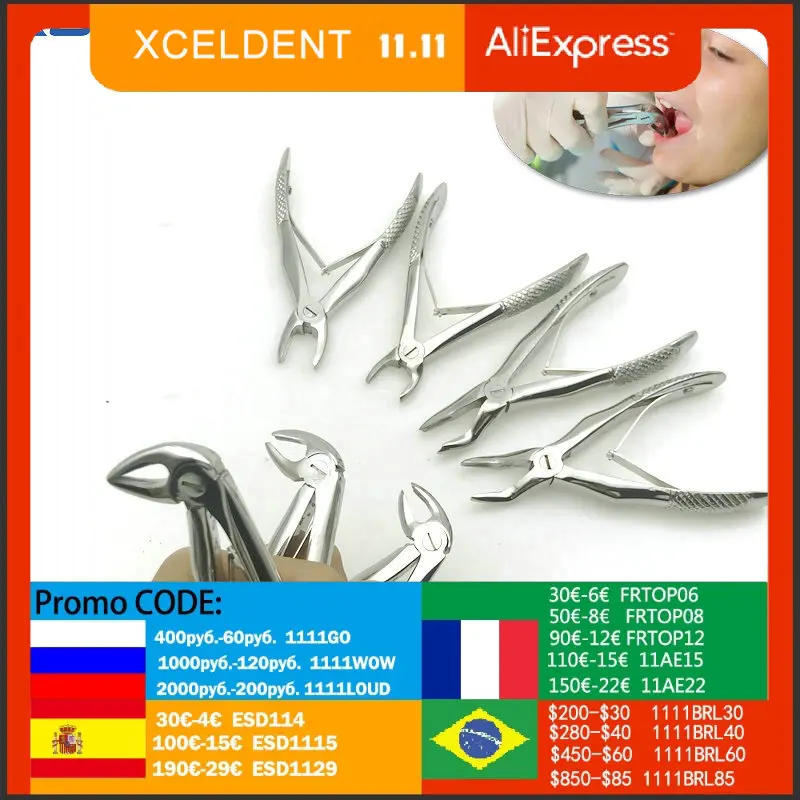 

7 шт./Комплект Детская Щипцы Для Извлечения зубов плоскогубцы с инструментарий стоматологические хирургические извлечения инструментов дл...