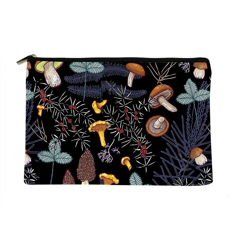 

Women dark wild mushrooms Printed Make up bag Fashion Women Cosmetics Organizer Bag for Travel Colorful Storage Bag for Lady Bag