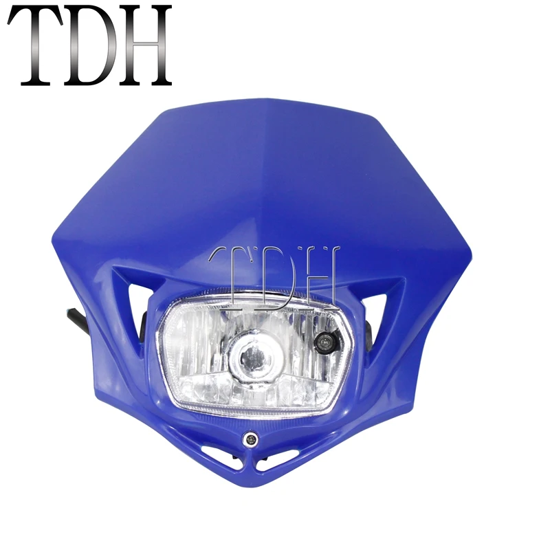 043 blue Белый синий Enduro MX двойной спортивный головной свет универсальная головная лампа для Yamaha YZ85 YZ125 YZ250 YZ450 WR250 WR450 F FX TTR TT-R 230 - Цвет: 043 blue
