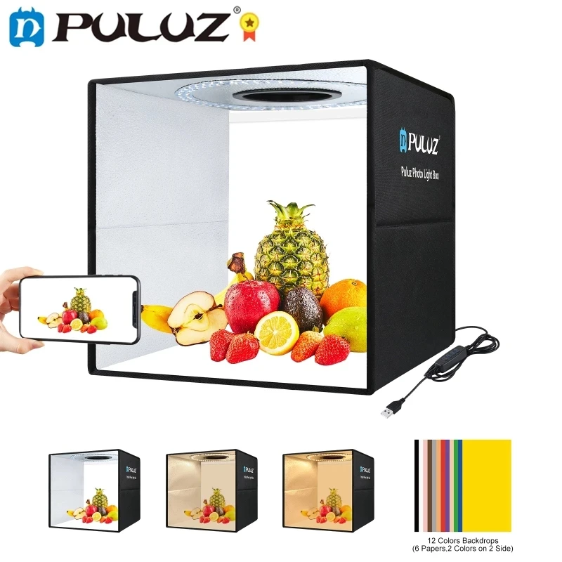 Портативный светильник тбокс PULUZ 40 см фотостудия со светодиодной подсветкой 6