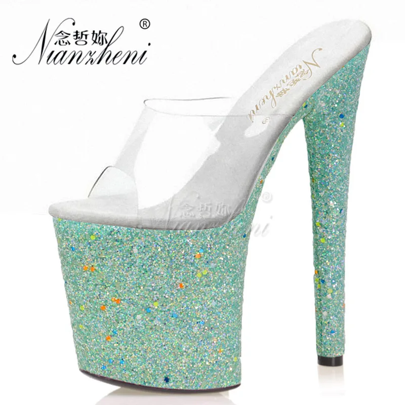 Женские туфли на каблуке Сексуальные каблуки стриптизерши 20 см светящиеся