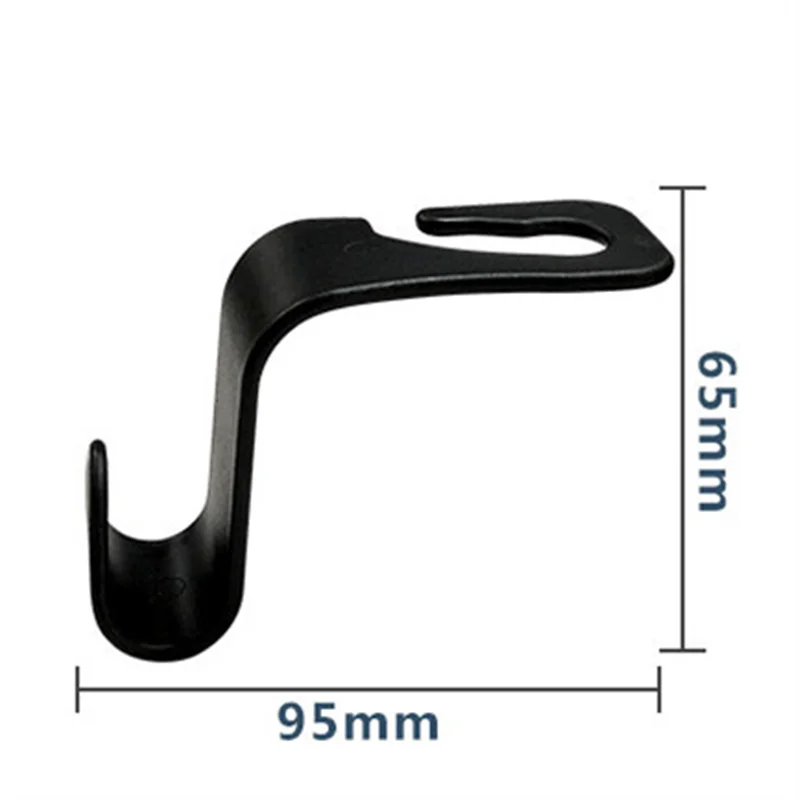 

2 Pcs Universal Car Seat Back Hook Portable Black Auto Headrest Hanger Storage Rack Automobiles Decoration Accessories