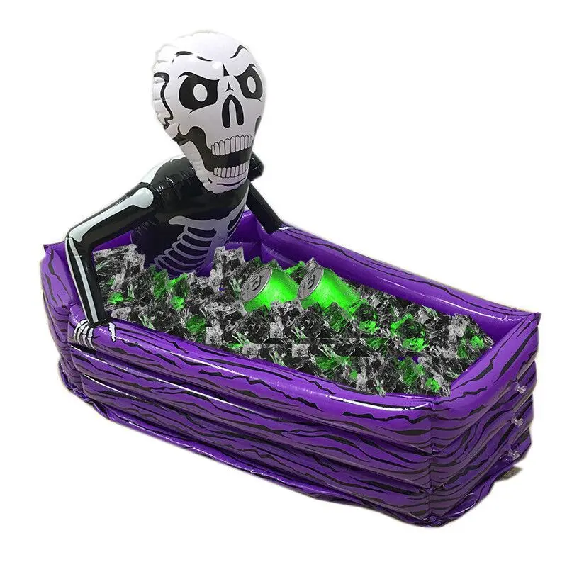 Halloween Beverage Bucket Skull Inflatable Drinking Cooler Pool Theme Party Decoration Kids Outdoors Sport Play Toys Bathtub | Дом и сад