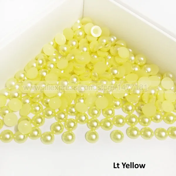Light Yellow 200 шт 8 мм жемчуг полукруглый имитация искусственного акрила с плоской задней частью Смола Кабошон полукупол жемчужная отделка бусины DIY товары для рукоделия - Цвет: Light Yellow