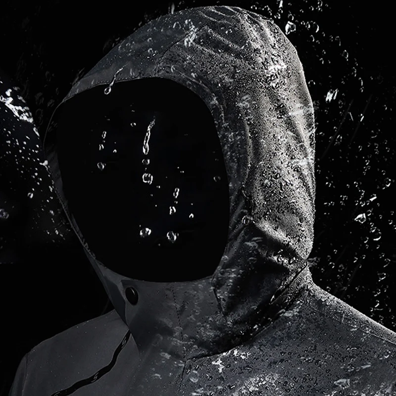 

Men's Spring Jacket 2021 Waterproof Hooded Windbreaker Husband Coat Fleece Warm Outerwear Black Techwear Windproof Parka Male