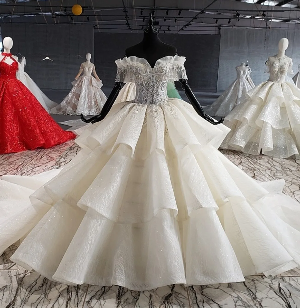 Новое Бальное Платье С Рюшами свадебные платья Robe De Mariee роскошные с бисером и