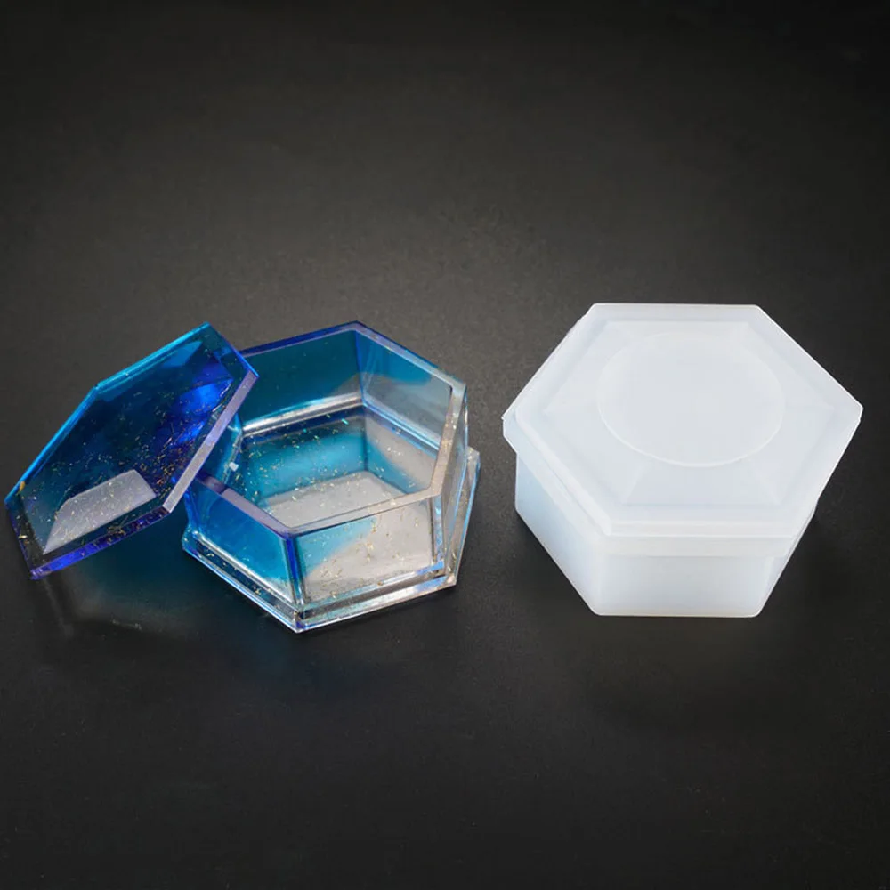 1 шт. новый прозрачный силиконовый шестиугольный ящик для хранения ювелирных