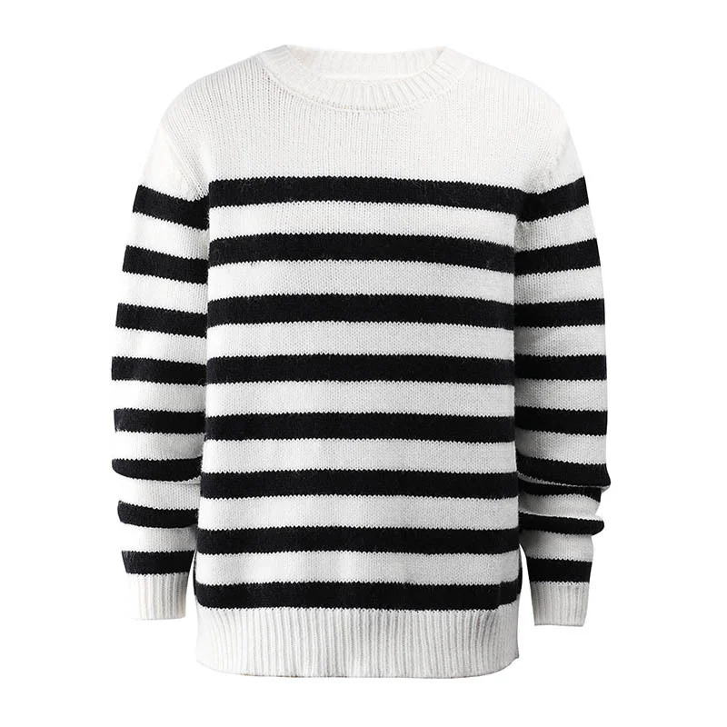 

2021 New Arrival Striped Sweater For Women Fashion Autumn Winter Knitwear Female Loose Casual Knitted Pullovers Y2k Jumper