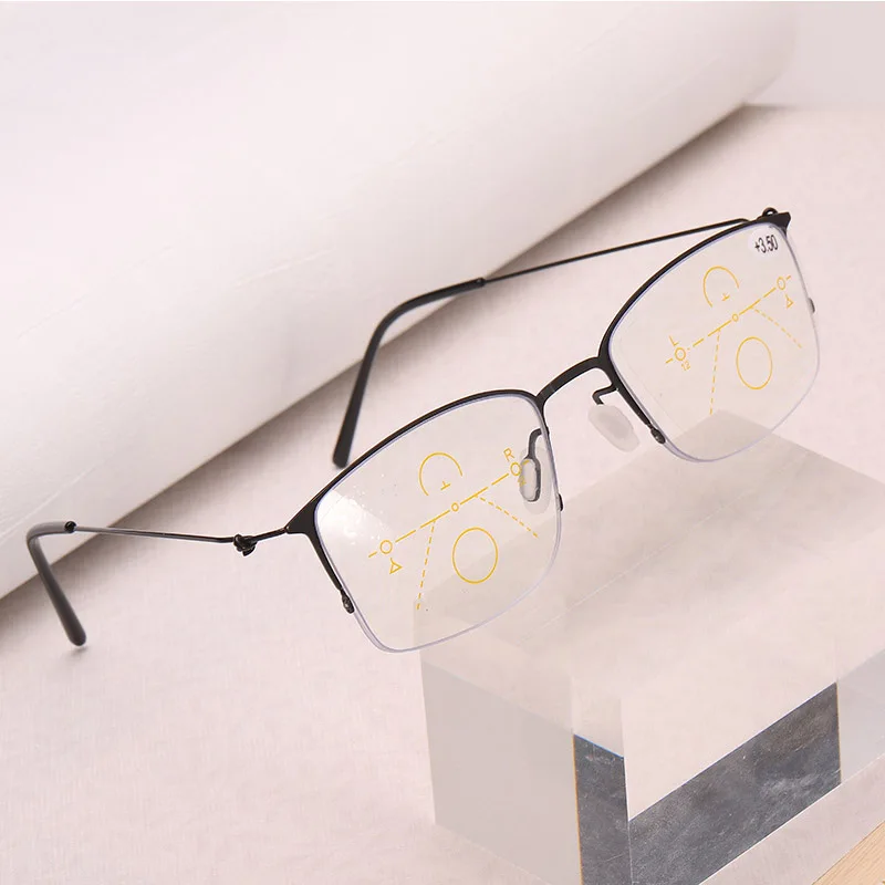 Многофокальные очки для чтения ультралегкие металлические пресбиопические с