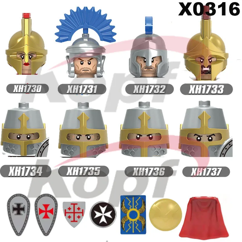 Строительные блоки средневековые римские Спартанские солдатские