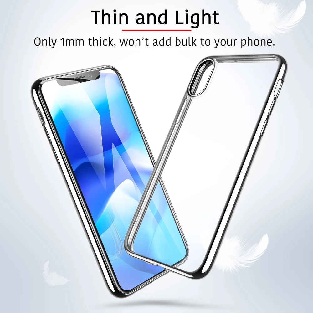 ESR 1 мм Ультратонкий Мягкий ТПУ покрытие рамка чехол для телефона для iPhone XS XR XS Max чехол Полный Чехол для iPhone XS XR XS Max чехол для телефона
