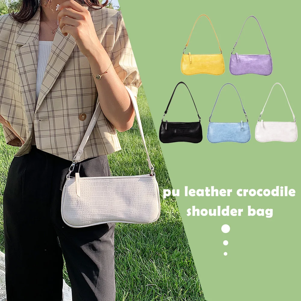 Сумка на плечо для женщин элегантная маленькая сумочка через из кожи аллигатора