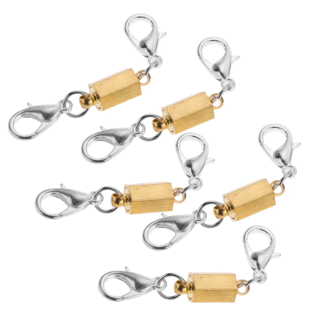 

5 Piece Cubic Geometric Clasps Magnetic with Lobster Hook DIY Converter