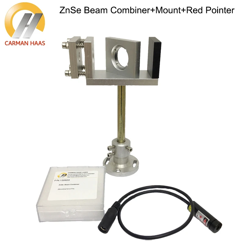 Beam Combiner Set 20/25mm ZnSe Laser Beam Combiner + Mount + Laser Red Pointer for CO2 Laser Engraving Cutting Machine enlarge