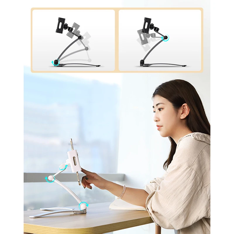 

Desktop Phone Tablet Holder Lazy Bracket On the Wall Stand Adjustable for Home SER88