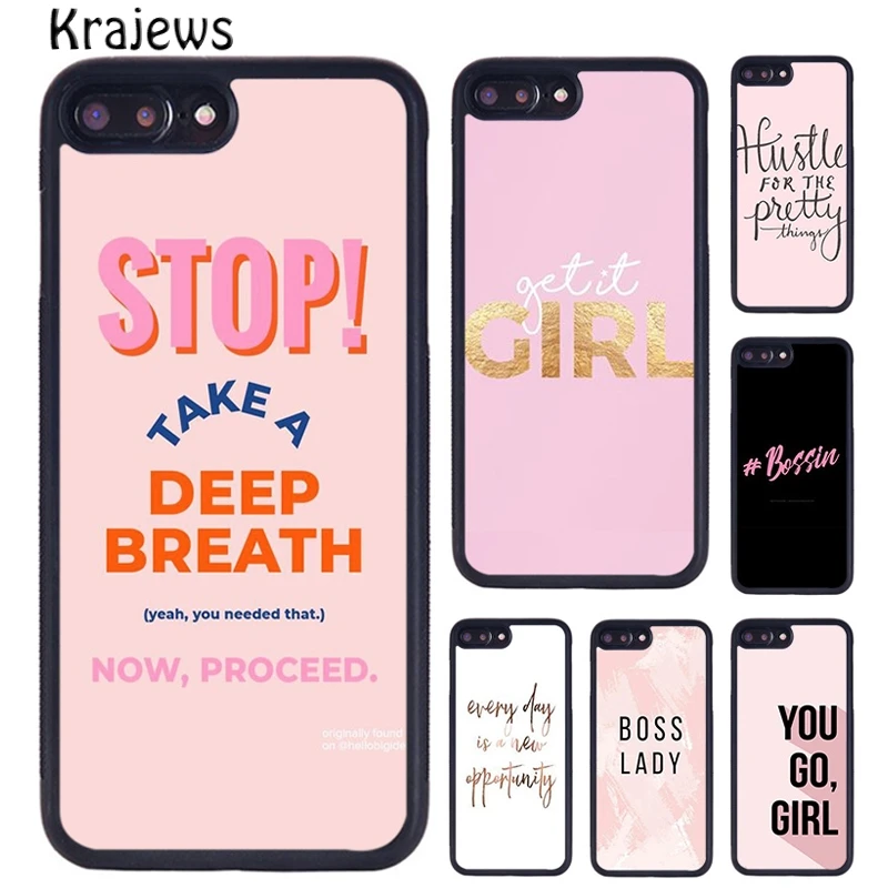 Чехол для телефона Krajews Pink Girl Boss для iPhone 14 5 6 7 8 плюс X XR XS 11 12 13 Pro Max Samsung S21 S22 Ultra On.