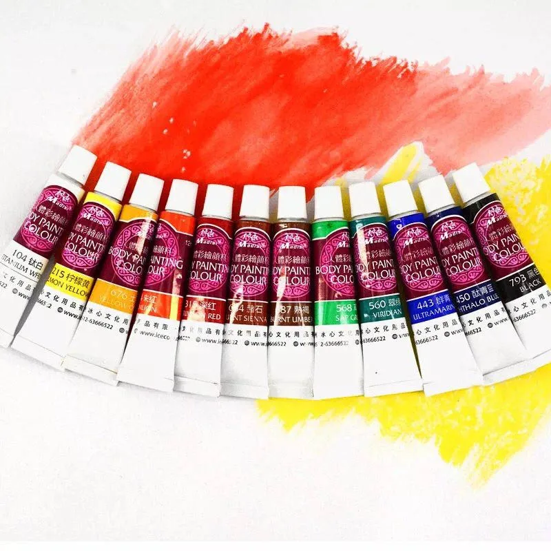 Новинка макияж на Хэллоуин пигменты 12 цветов краска для лица карандаш строчка