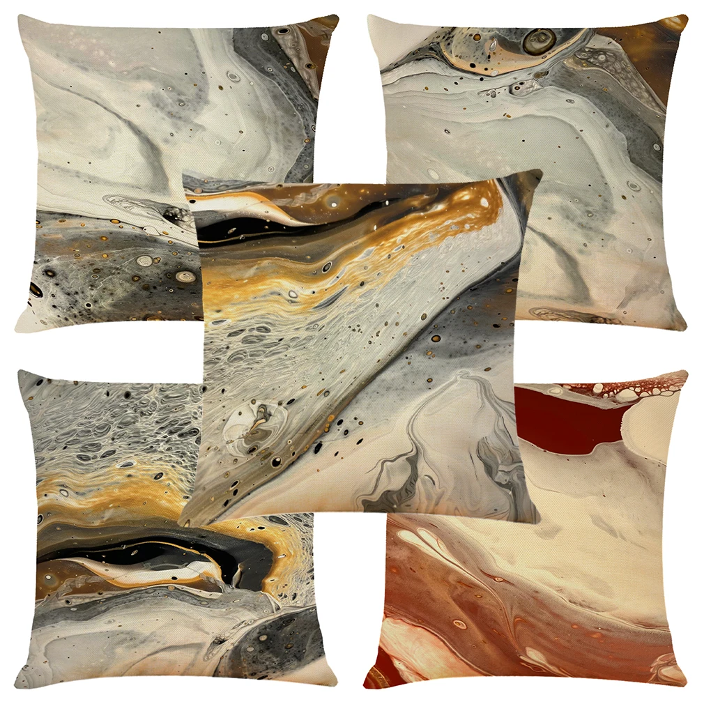 

Luxury Marble Cushion Cover Decorative Pillow funda cojines 45x45 housse de coussin Nordic Gold Throw Pillow Cover for Sofa Car