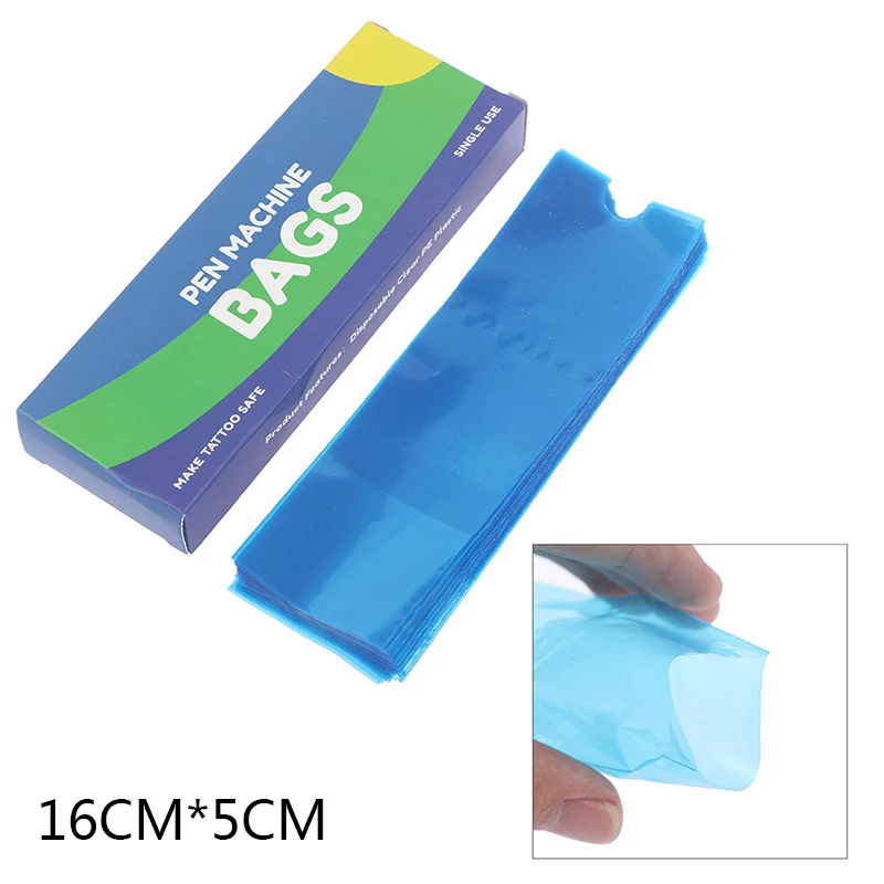 

100pcs/pack Blue Disposable Covers Bag Tattoo Clip Plastic Cord Sleeves Bags Covers for Tattoo Machine Tattoo Accessories