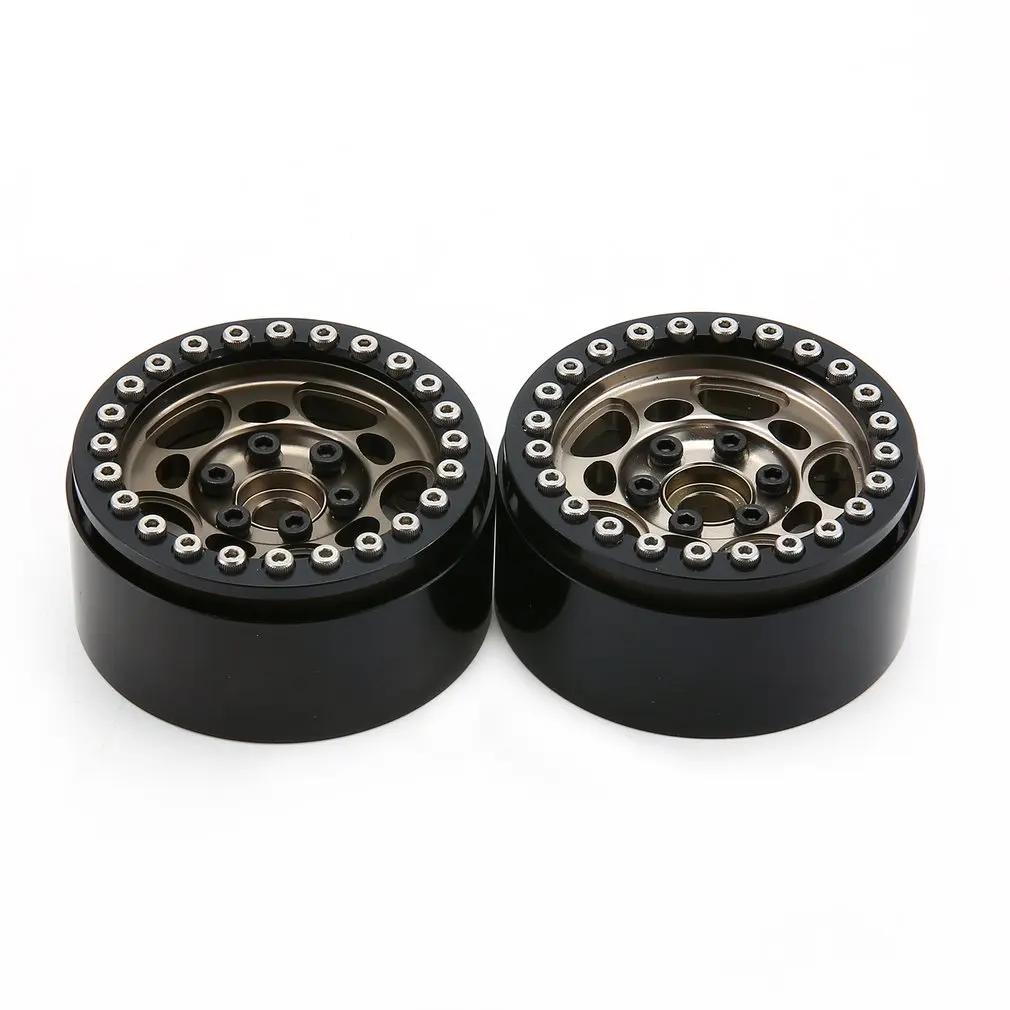 CJGLG0014 titanium 1 пара/2 пары сплав 1,9 ЧПУ Колесные диски CJGLG0014 для 1/10 RC комплект автомобильных принадлежностей для передней и задней оси SCX10 SCX10 II 90046 Traxxas TRX4 D90 - Цвет: CJGLG0014 titanium