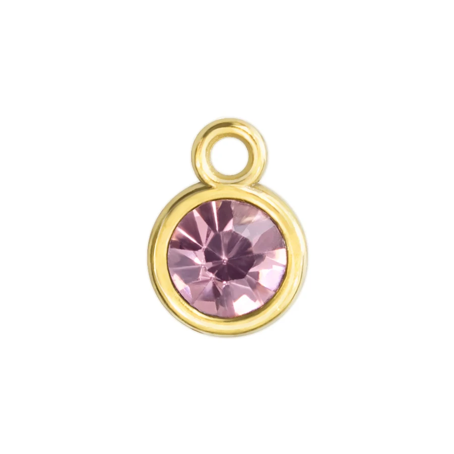 12p light purple Цена 12 шт./лот золотой цвет Хрусталь Камень Амулеты с открытым кольцом Шарм Diy Аксессуары HC482 - Окраска металла: 12p light purple