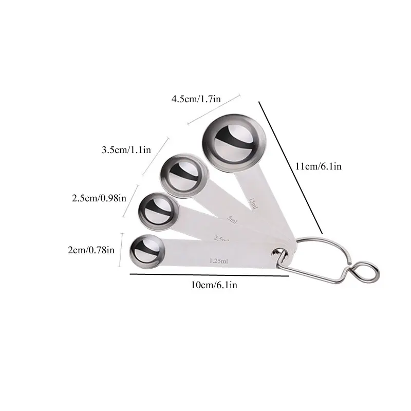 4 шт./компл. мерные ложки из нержавеющей стали мерный набор инструменты для