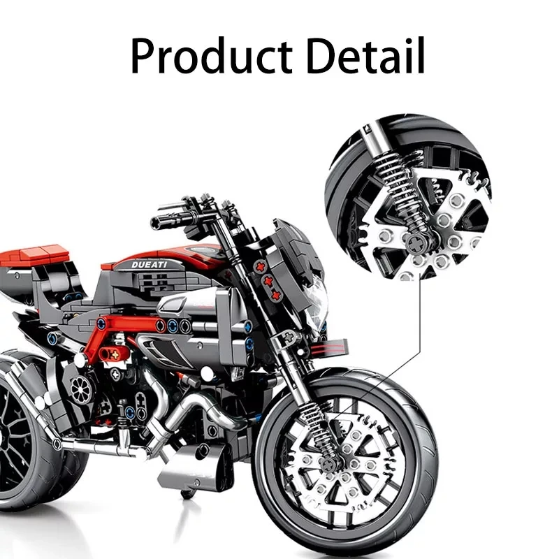 

702pcs Technic Motorcycle MOTO off load Car Creator Expert Building Blocks City Toys For Children Boys Classic Bricks Gift