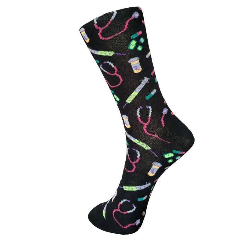 Мужских носков стетоскоп Носки мультфильм печатных шприц Chaussette Смешные новинки
