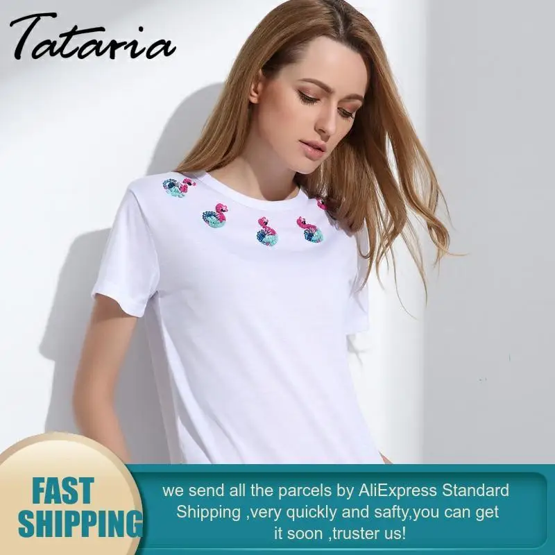 Женские футболки для женщин летние тонкие топы с вышивкой Basci женские пуловеры