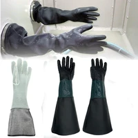 1 pair heavy duty sandblasting gloves 60cm work gloves for sandblaster sand blast cabinet