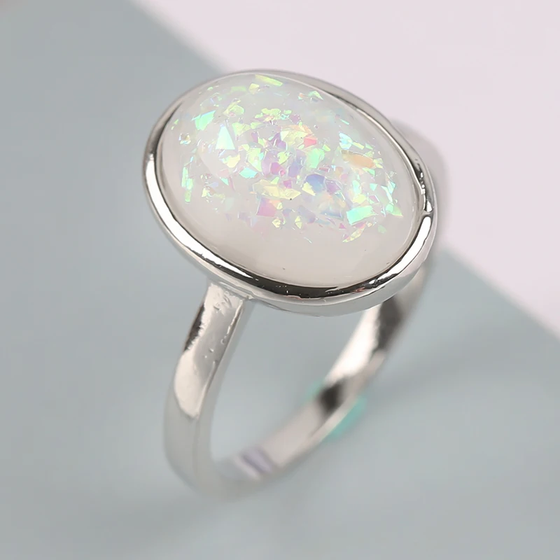 Классическое кольцо из смолы серебряного цвета s для женщин свадебный подарок