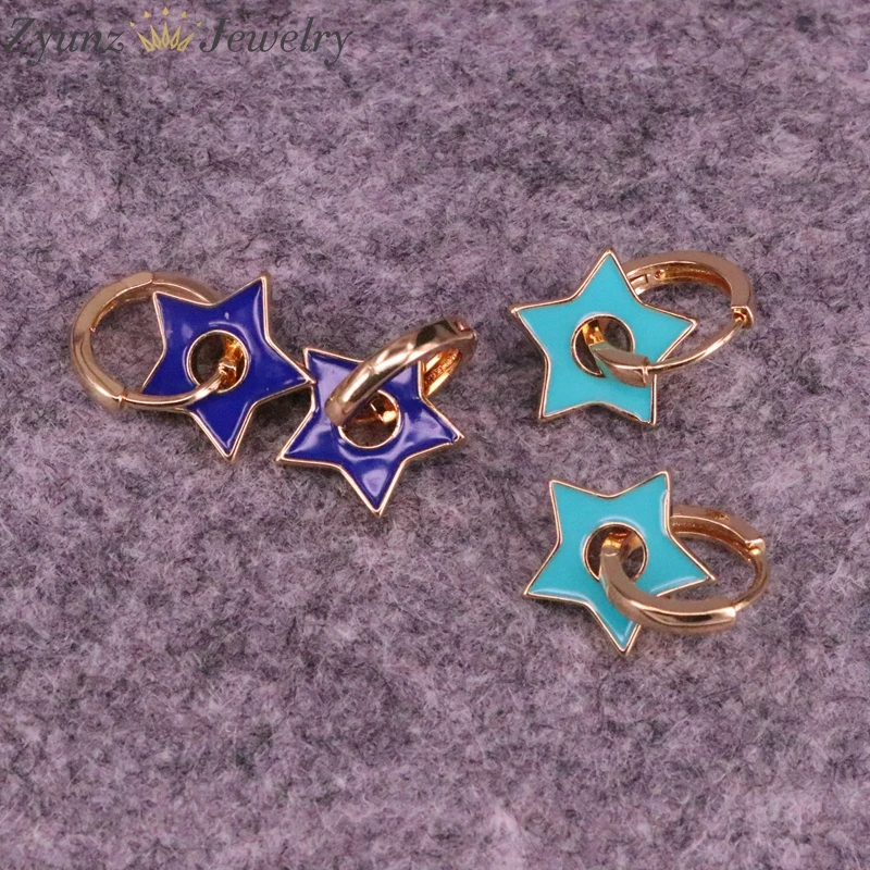

5 Pairs, Cute Star Elegant Jewelry Mix Color Dangle Earrings Engagement Brincos Drop-Earrings For Friend Lover Jewelry Gift