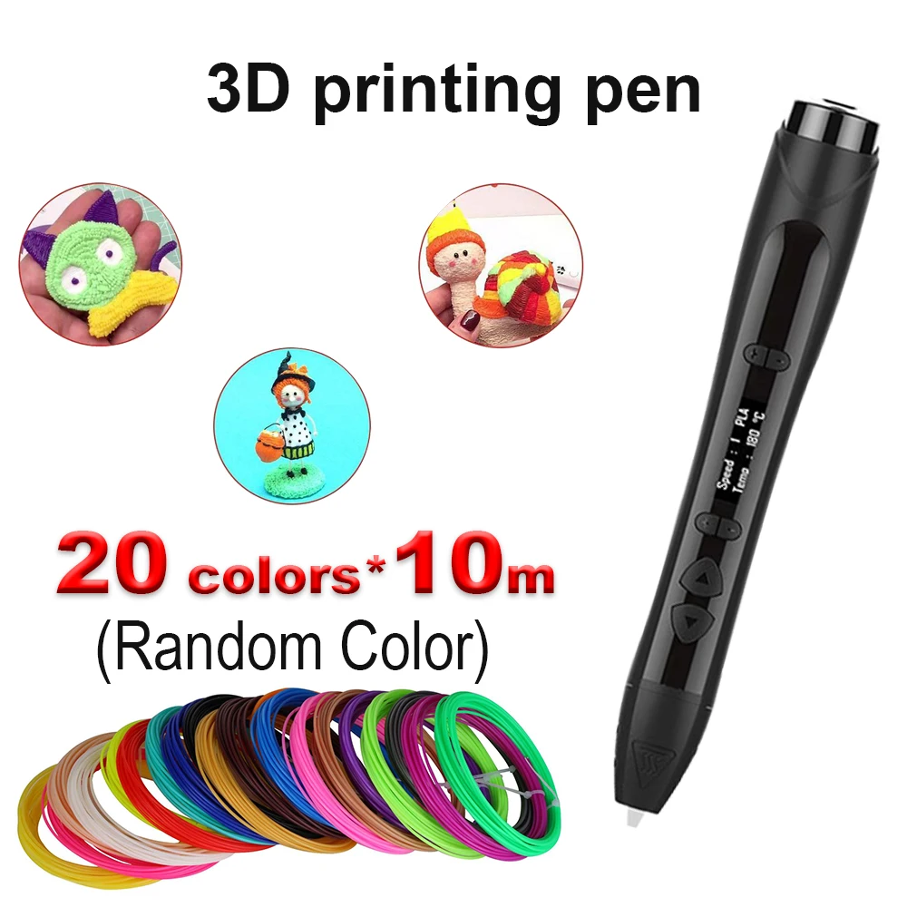 

HooMore Original 3D Pen PLA Filament Printing Pen Creative Toy Birthday Gift For Kids Design Drawing DIY Pen With OLED Display
