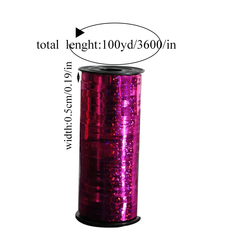 

1 Roll Balloons Ribbons Laser Colorful Ribbon For Party Decoration Birthday Gift DIY Packing Foil Satin Ribbons Accessories