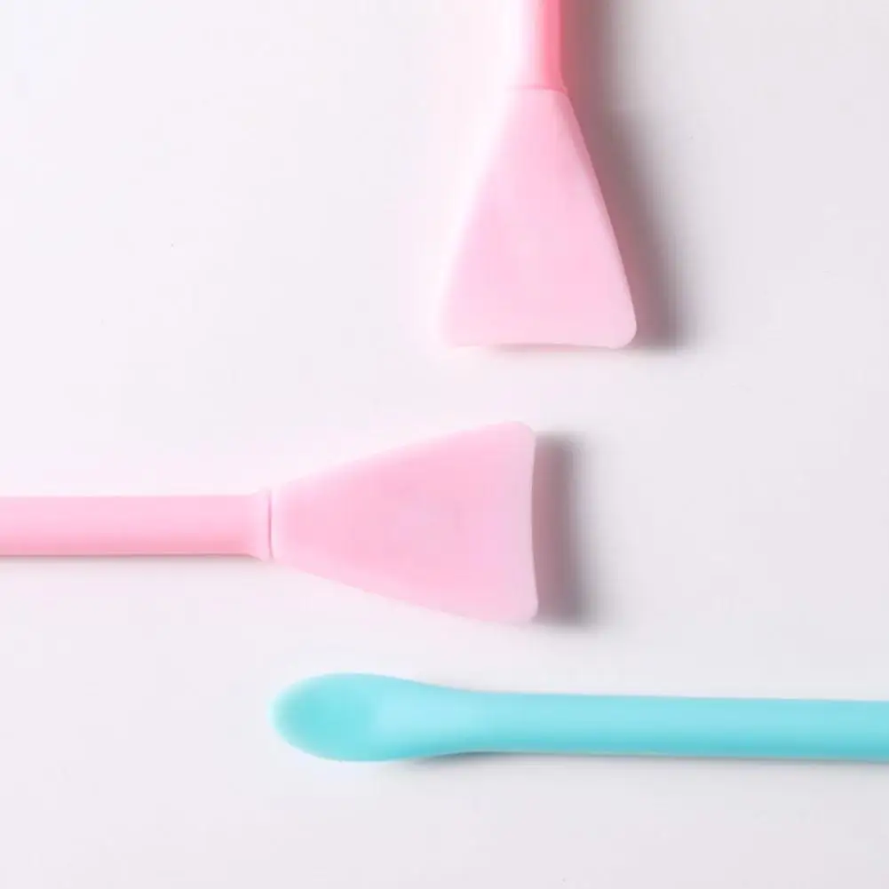 

2PCS Multifunction Stirring Brush Soft Silicone Brush Powder Spoon For DIY Mold Pink Green Home Clean Tool Handcraft Making