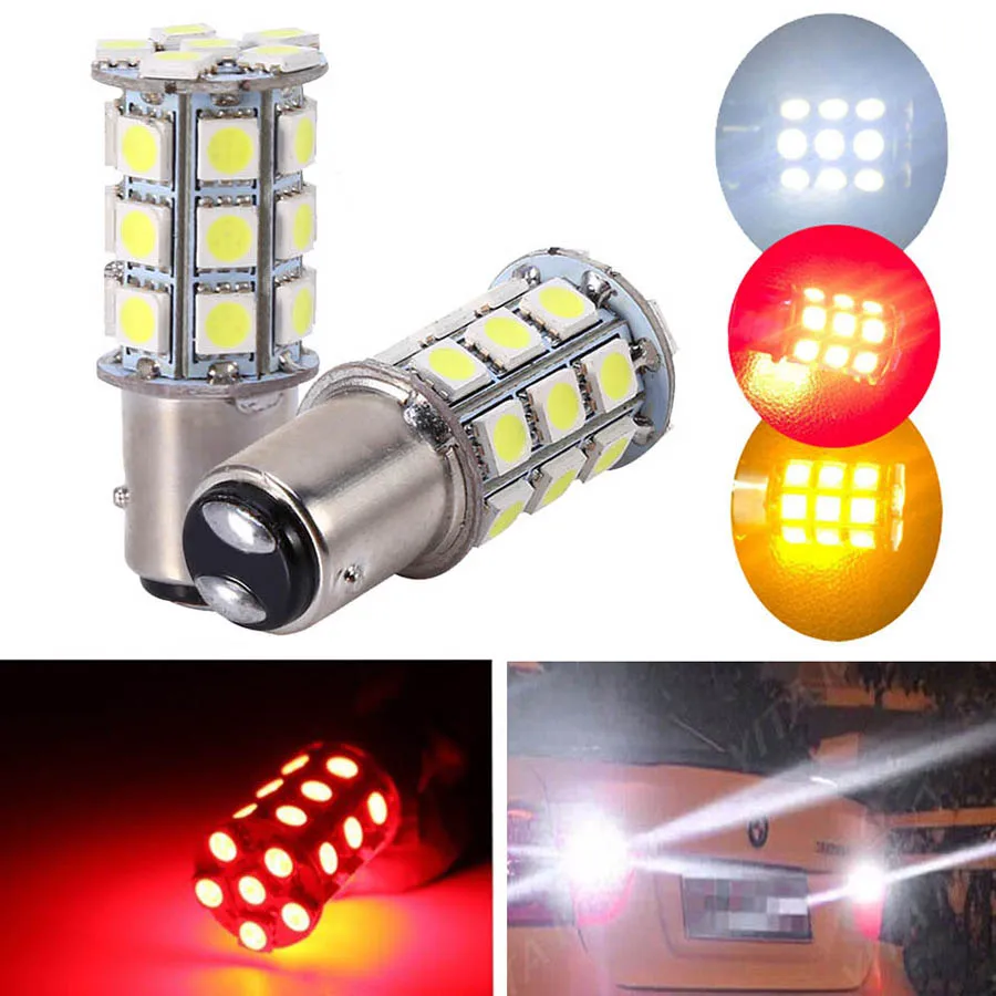 1157 BAY15D 27 SMD 5050 светодиодный автомобильный сигнал поворота лампочка для фонарей