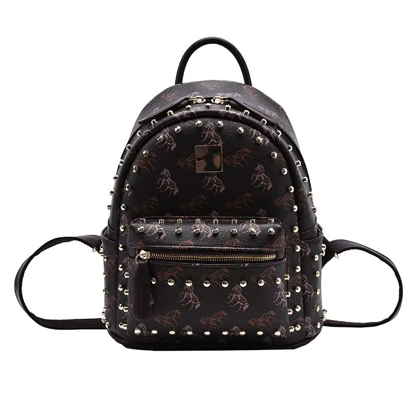 Модные рюкзаки с заклепками для женщин винтажные брендовые высококачественные