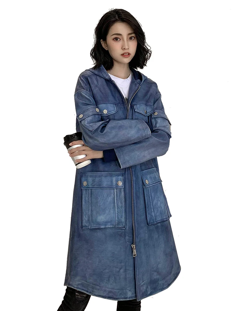 Куртка из натуральной кожи пальто натурального меха женское корейское на осень и