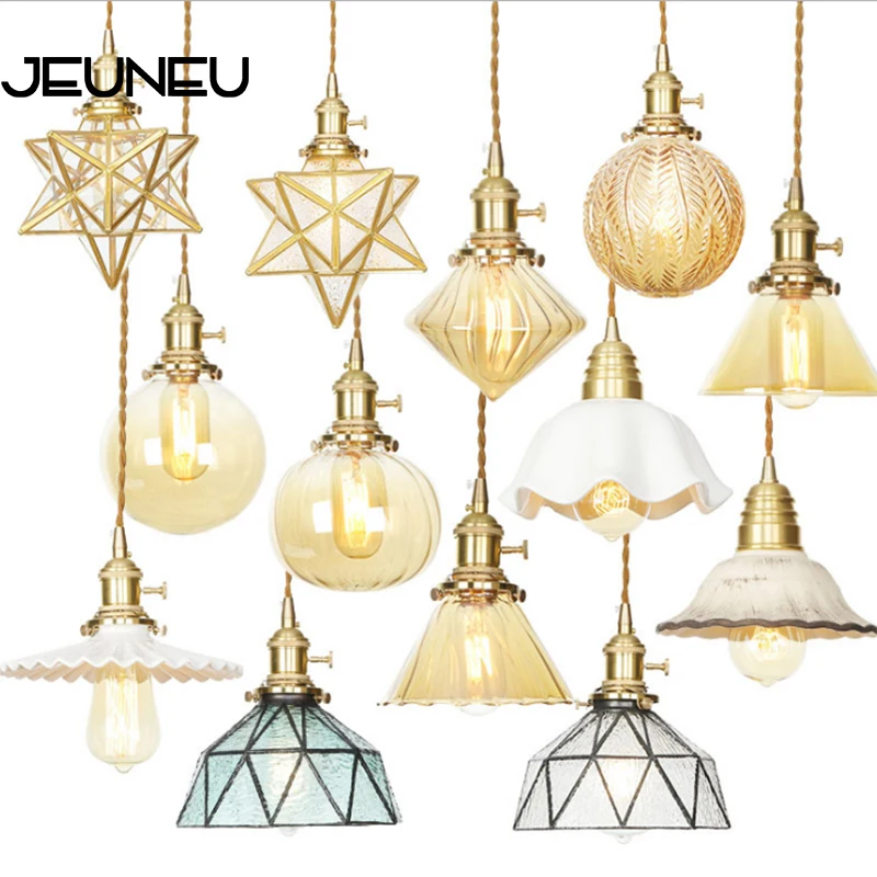 Стеклянная Подвесная лампа E27 в минималистичном дизайне светодиодный светильник