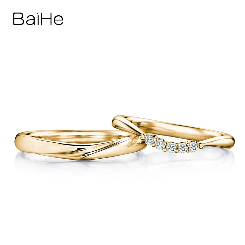 BAIHE Solid 18K White Gold H/SI Natural Diamonds Ring Man Girl Trendy Fine Jewelry Couple Valentine's Day Gift | Украшения и