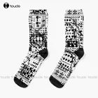 Аналоговый синтезатор, модульная система-черно-белые иллюстрационные носки, футбольные аксессуары, взрослые подростковые Молодежные носки