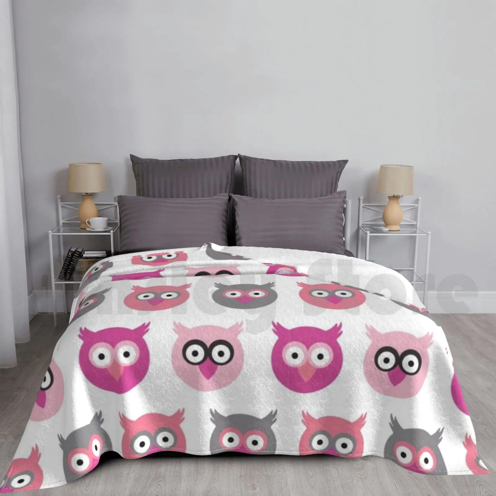 

Owls Blanket Fashion Custom Owl Owl Barn Owl Cute Owl Night Owl Owl Art Hoot Funny Owl Bird Of Prey Eagle Owl Owl